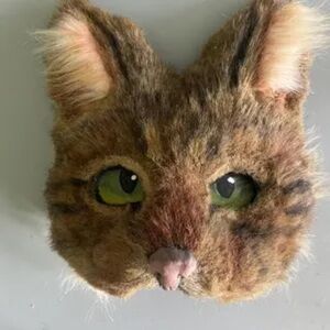 Realistic Brown Tabby Cat Mask: Handmade Faux Fur Costume